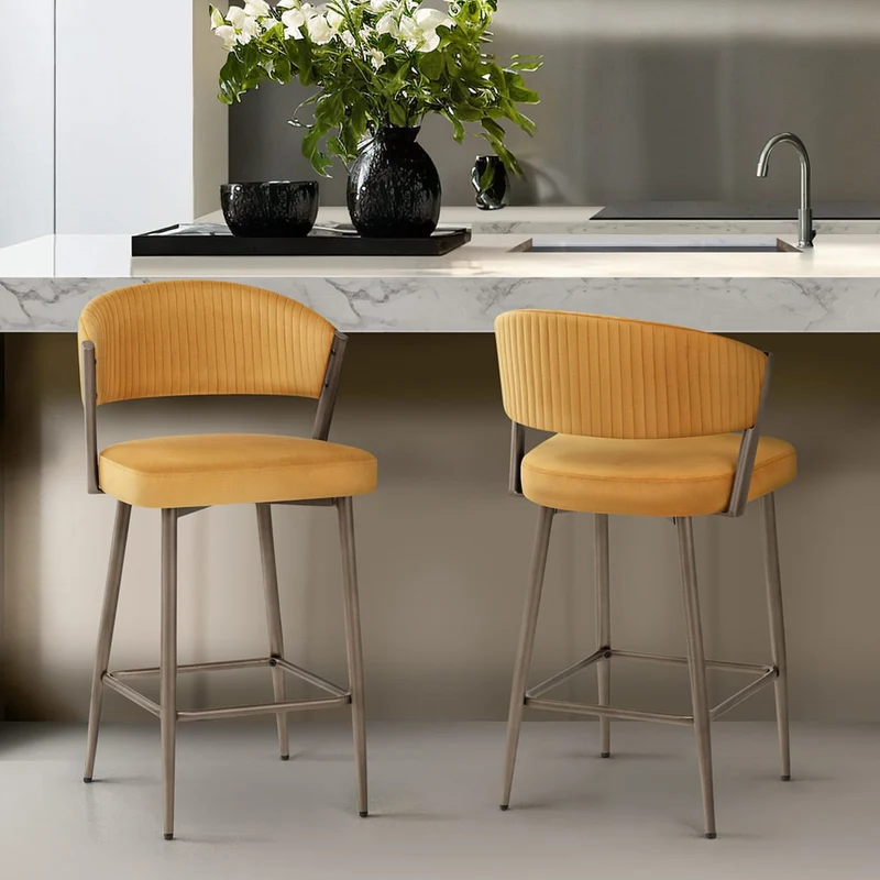 Tabouret velours - Lusso Jaune