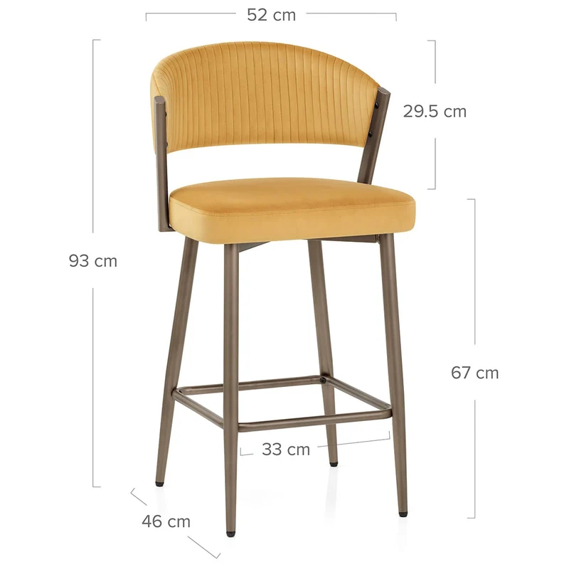 Tabouret velours - Lusso Jaune
