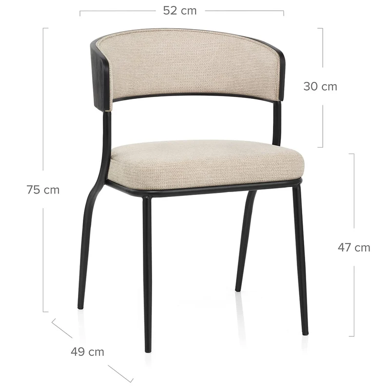 Chaise Tissu - Alexa Crème