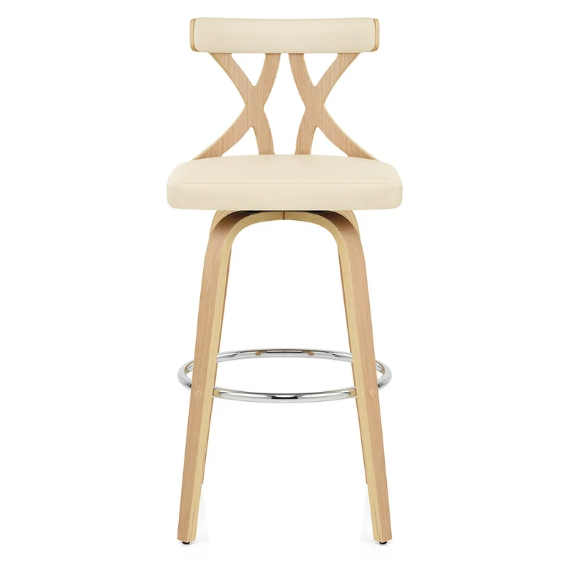 Tabouret de Bar Faux Cuir - Nash Crème