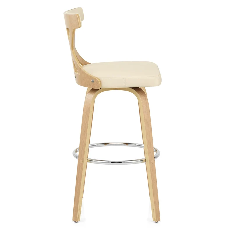 Tabouret de Bar Faux Cuir - Nash Crème