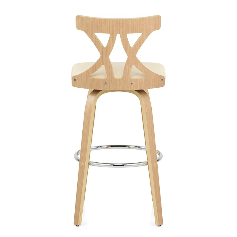 Tabouret de Bar Faux Cuir - Nash Crème