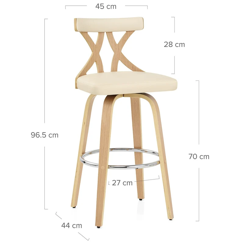Tabouret de Bar Faux Cuir - Nash Crème