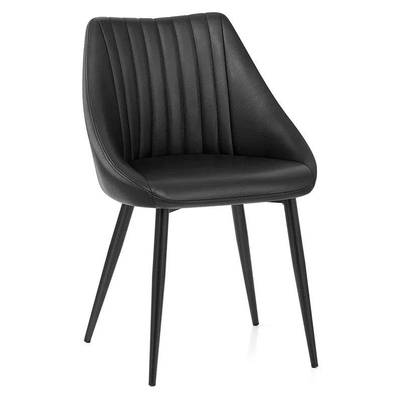 Chaise Cuir Véritable - Strata Noir