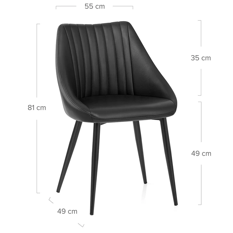 Chaise Cuir Véritable - Strata Noir