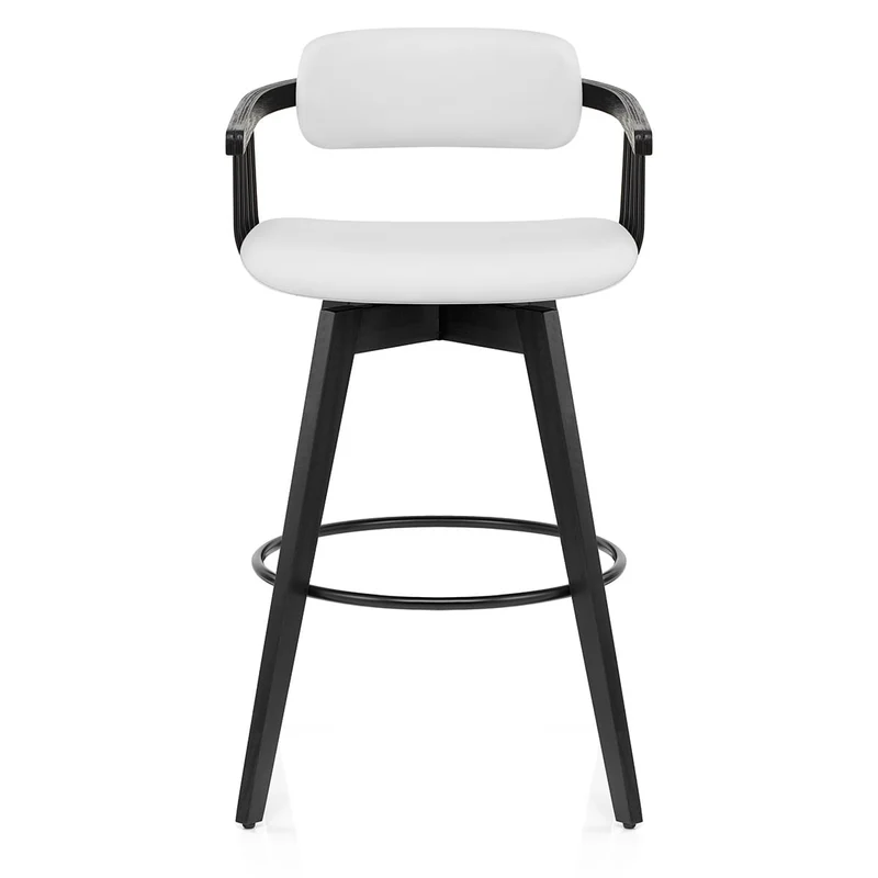 Tabouret Cuir Véritable - Electra Blanc