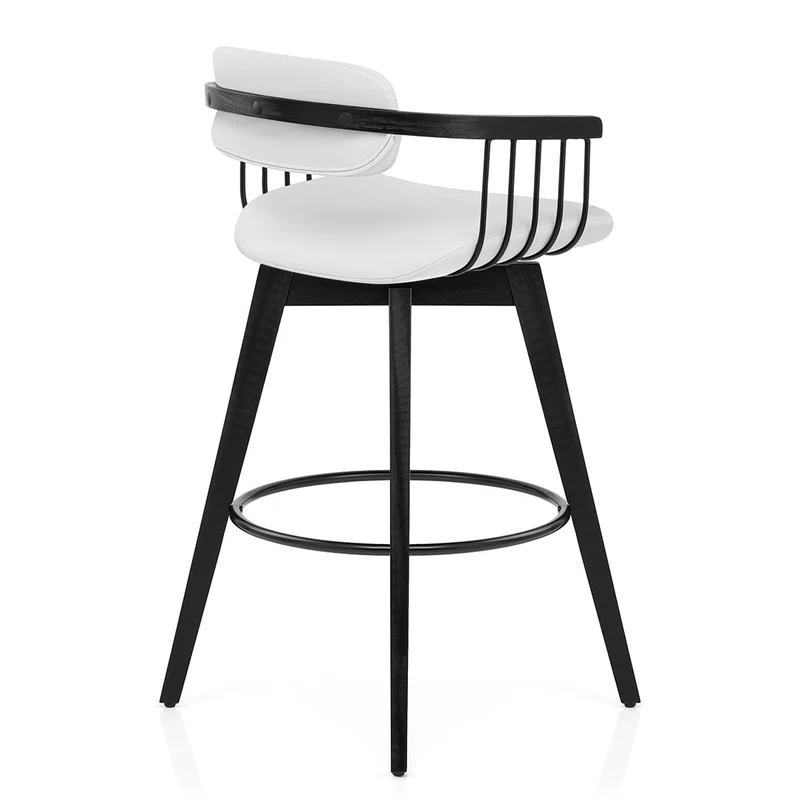 Tabouret Cuir Véritable - Electra Blanc