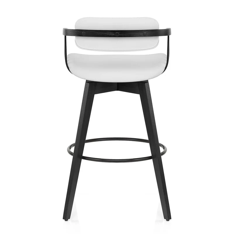 Tabouret Cuir Véritable - Electra Blanc