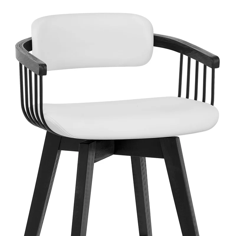 Tabouret Cuir Véritable - Electra Blanc