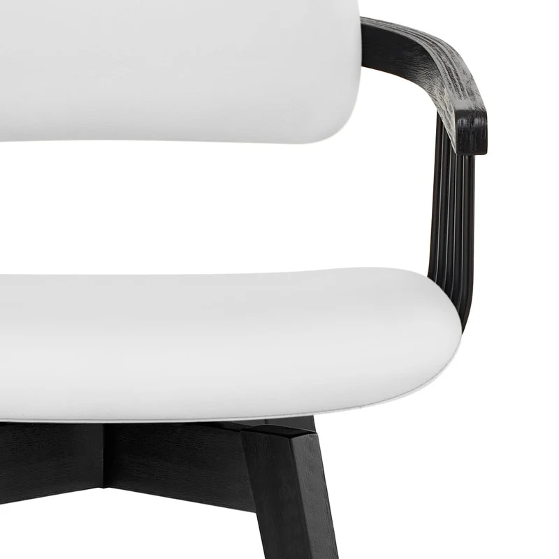 Tabouret Cuir Véritable - Electra Blanc