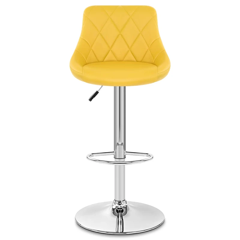 Chaise de Bar Faux Cuir - Stitch Jaune