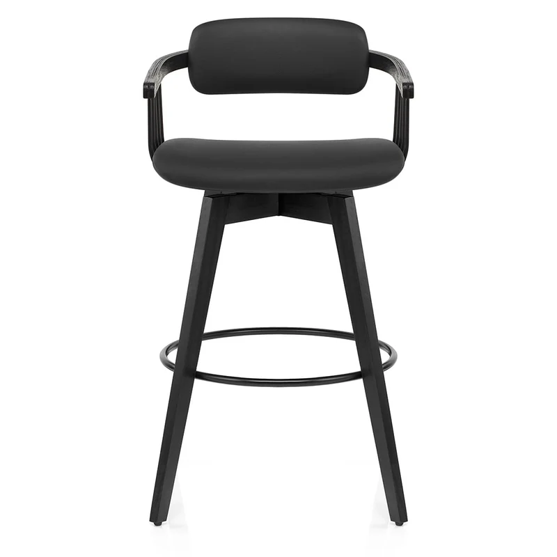 Tabouret Cuir Véritable - Electra Noir