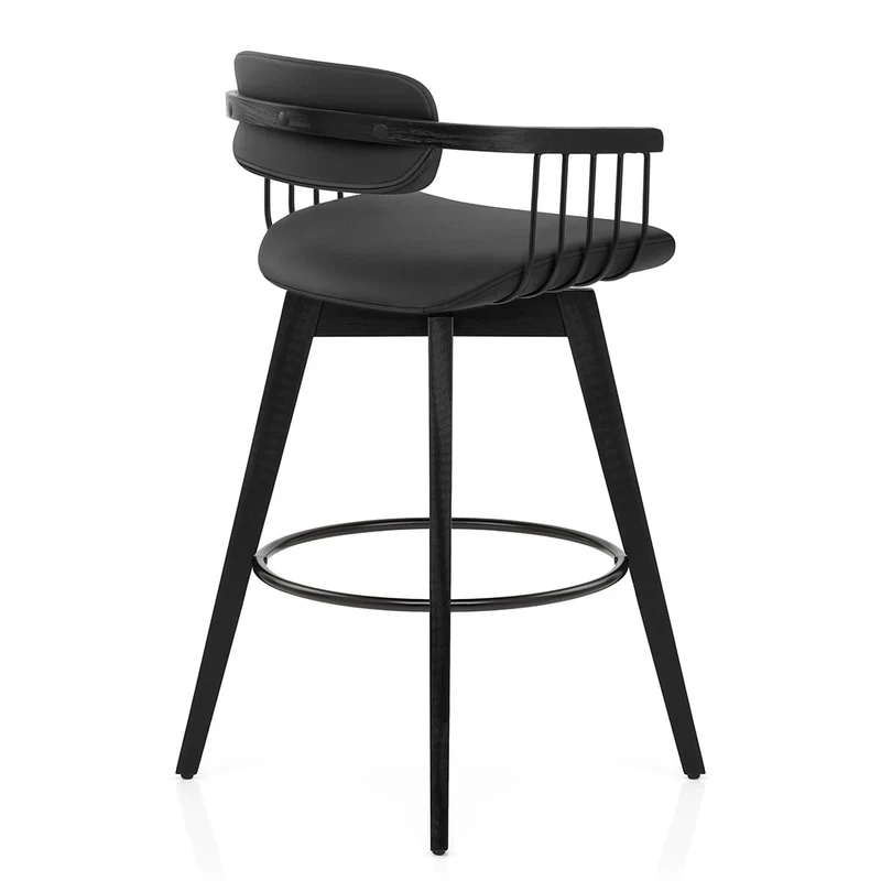 Tabouret Cuir Véritable - Electra Noir