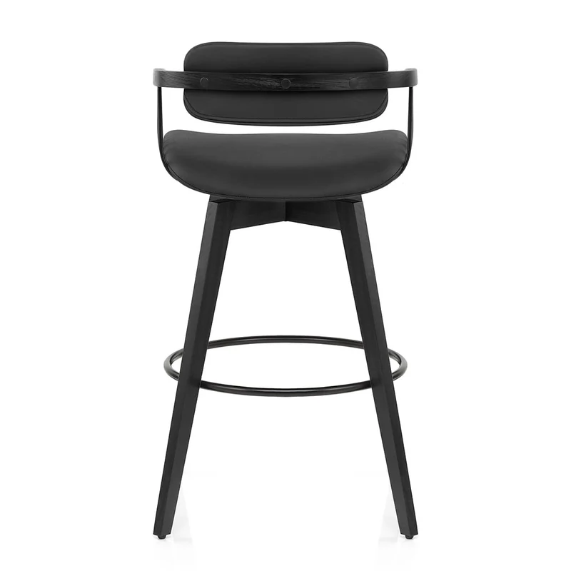 Tabouret Cuir Véritable - Electra Noir