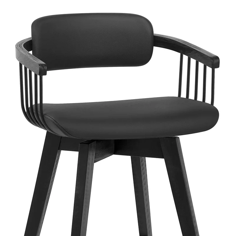 Tabouret Cuir Véritable - Electra Noir