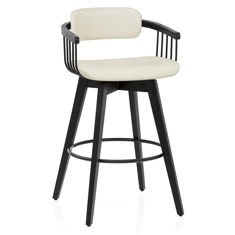 Tabouret Cuir Véritable - Electra Crème