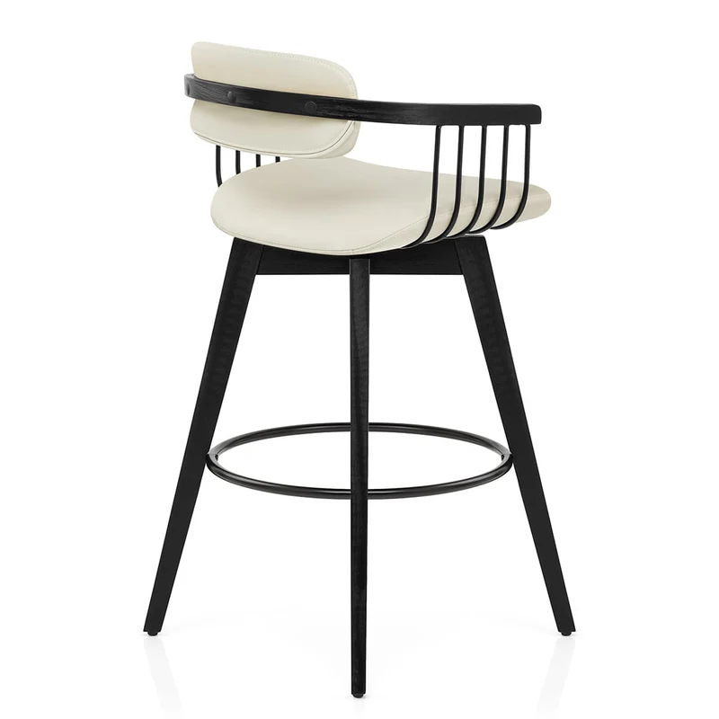 Tabouret Cuir Véritable - Electra Crème