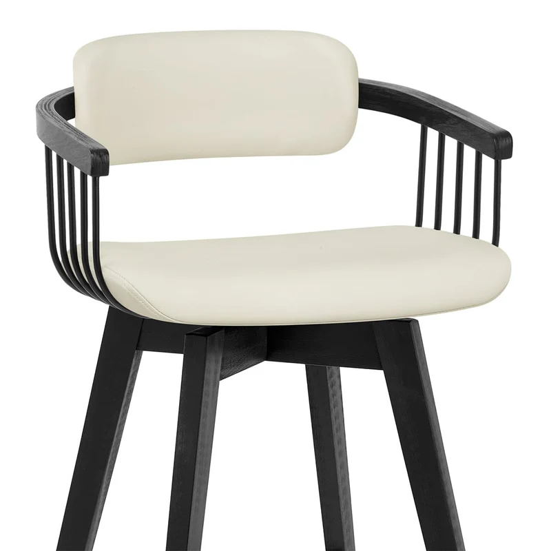 Tabouret Cuir Véritable - Electra Crème
