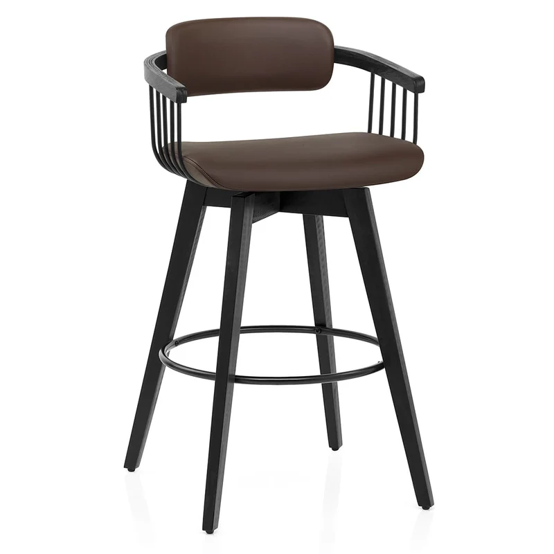 Tabouret Cuir Véritable - Electra Marron