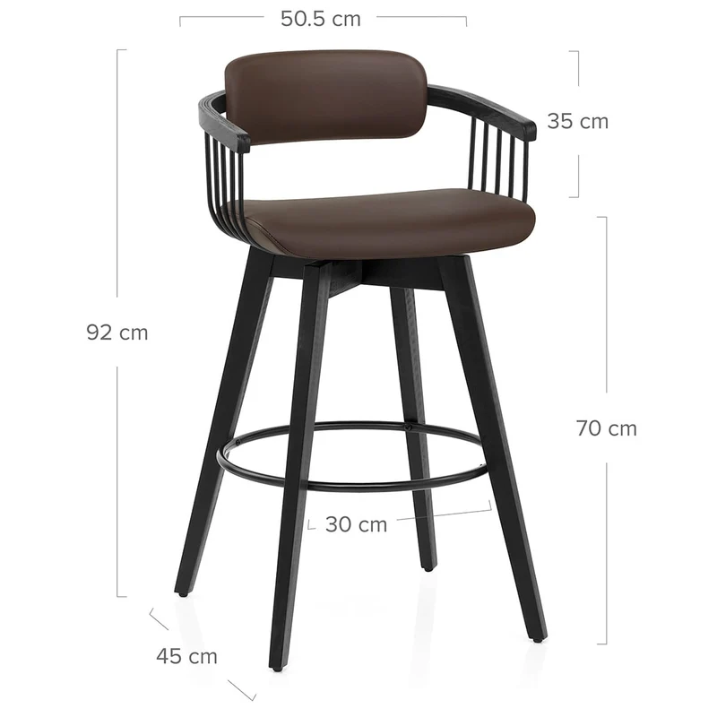 Tabouret Cuir Véritable - Electra Marron