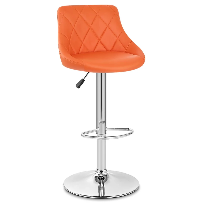 Chaise de Bar Faux Cuir - Stitch Orange