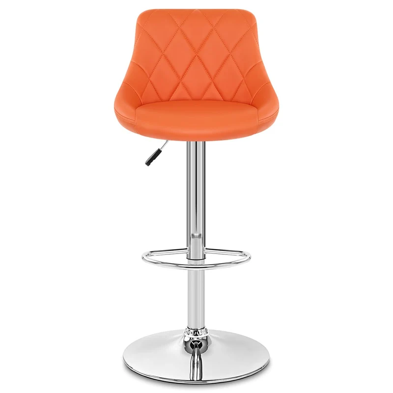Chaise de Bar Faux Cuir - Stitch Orange
