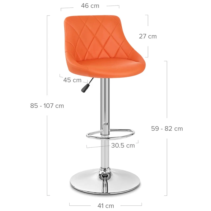 Chaise de Bar Faux Cuir - Stitch Orange