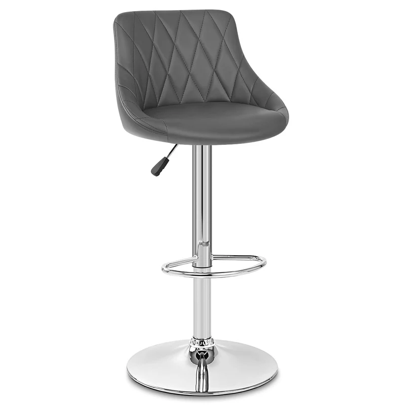Chaise de Bar Faux Cuir - Stitch Gris