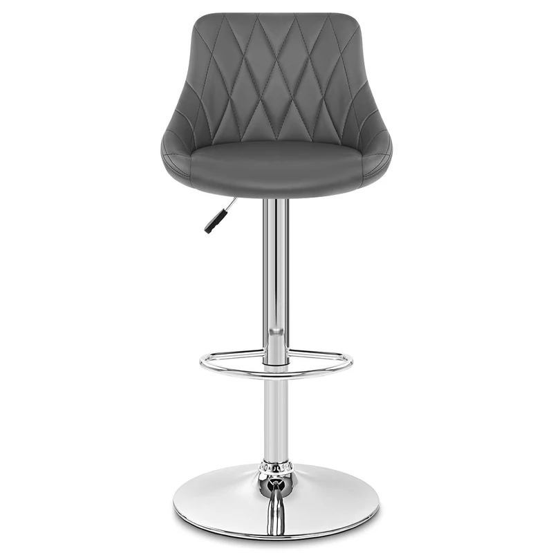 Chaise de Bar Faux Cuir - Stitch Gris