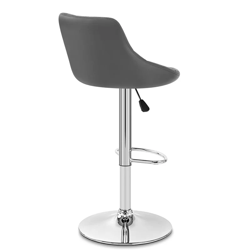 Chaise de Bar Faux Cuir - Stitch Gris
