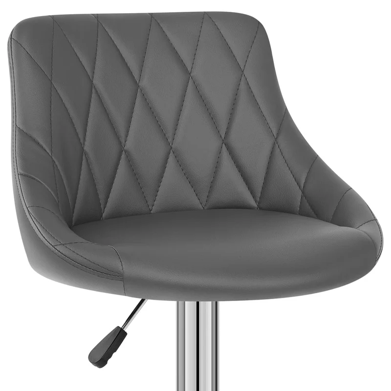 Chaise de Bar Faux Cuir - Stitch Gris