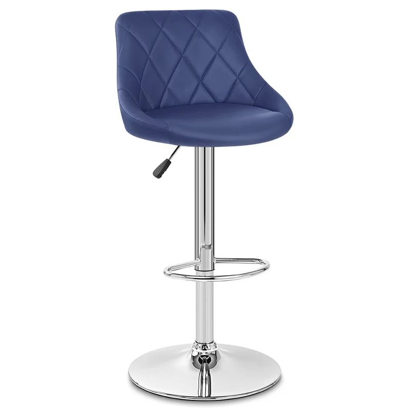 Chaise de Bar Faux Cuir - Stitch Bleu