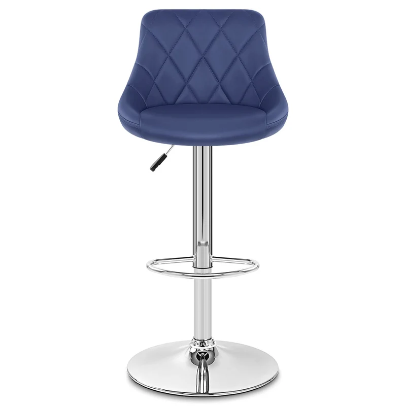 Chaise de Bar Faux Cuir - Stitch Bleu