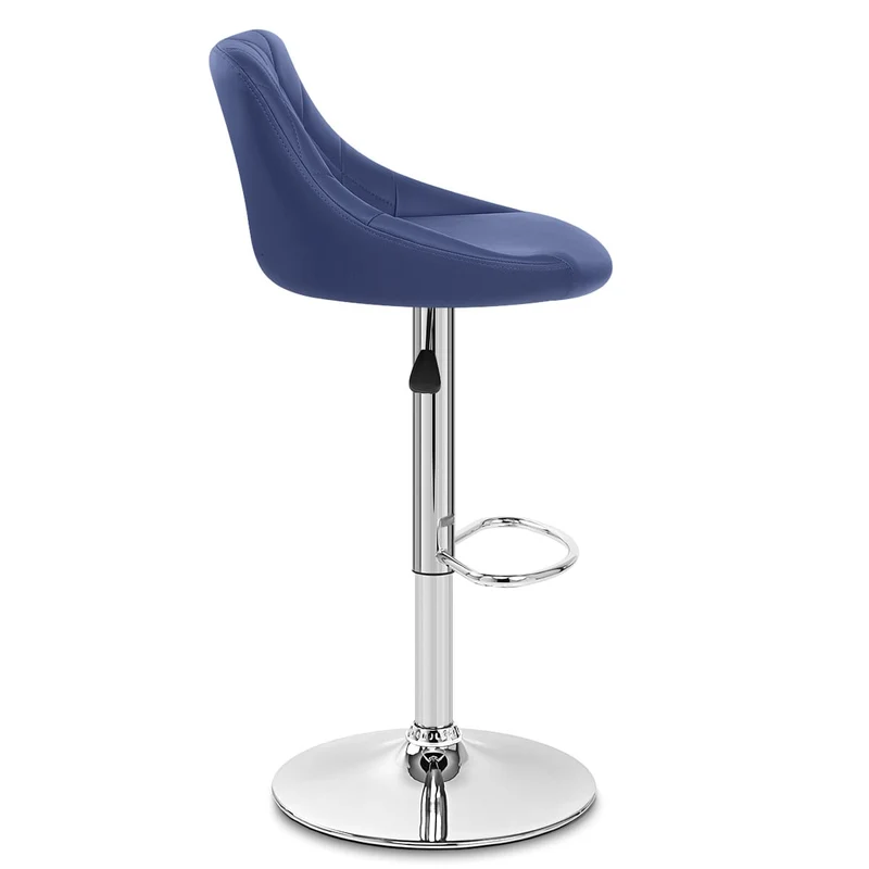 Chaise de Bar Faux Cuir - Stitch Bleu