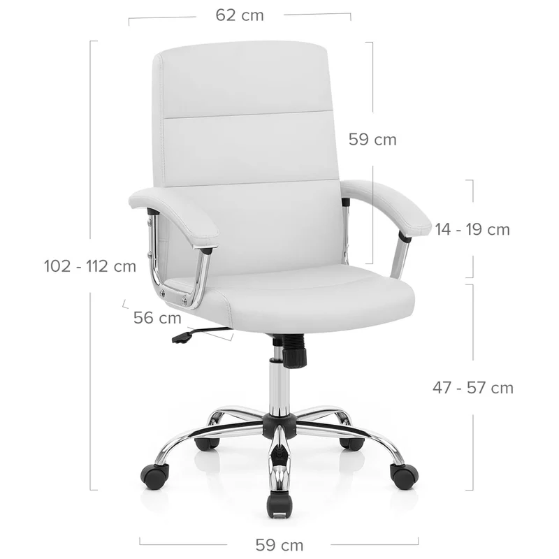 Chaise de Bureau Faux Cuir - Stanford Blanc