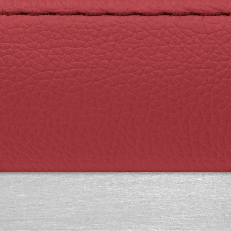 Tabouret Faux Cuir Chrome Brossé - Stella Rouge