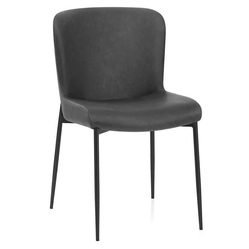 Chaise Faux Cuir - Jess Gris Foncé