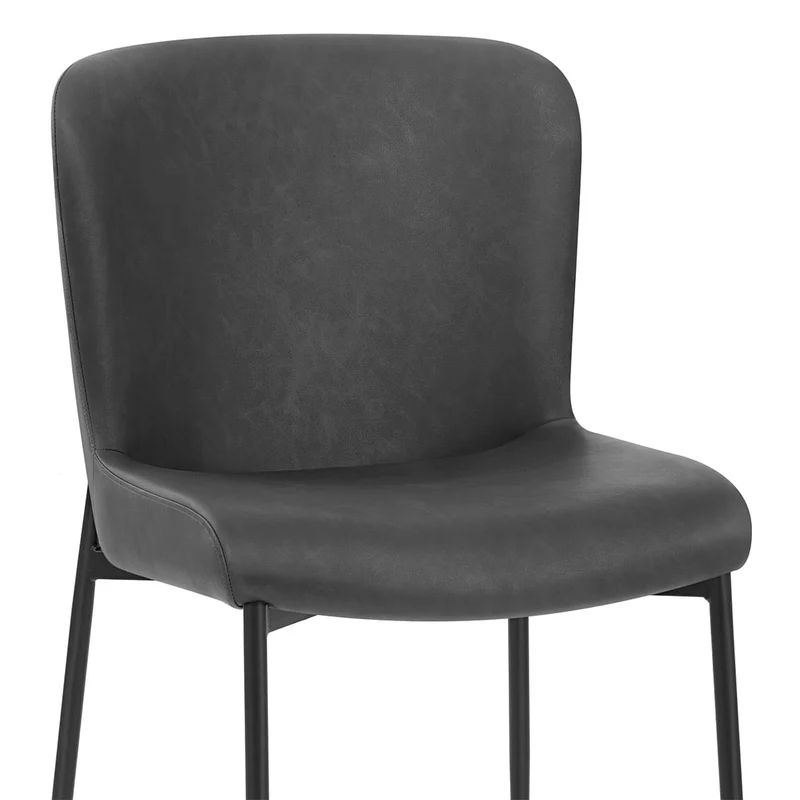 Chaise Faux Cuir - Jess Gris Foncé