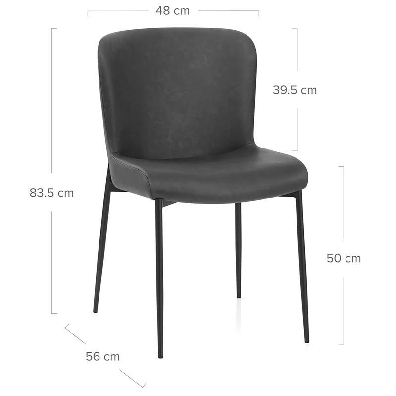 Chaise Faux Cuir - Jess Gris Foncé