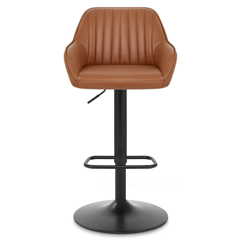 Tabouret Cuir Véritable - Sol Marron