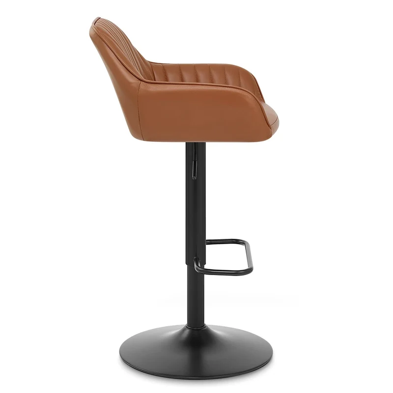 Tabouret Cuir Véritable - Sol Marron