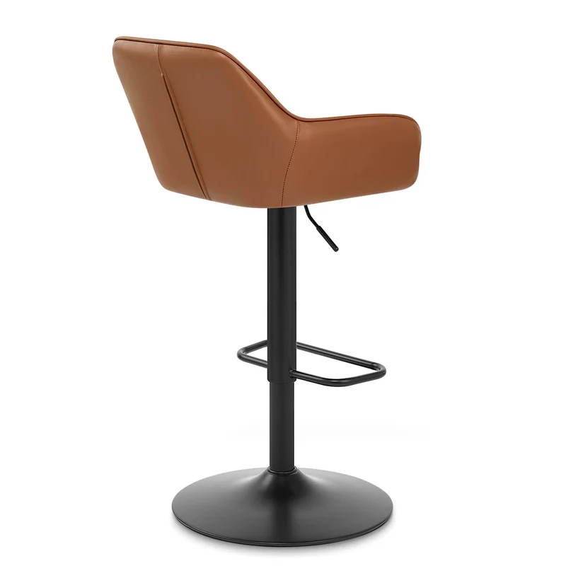 Tabouret Cuir Véritable - Sol Marron