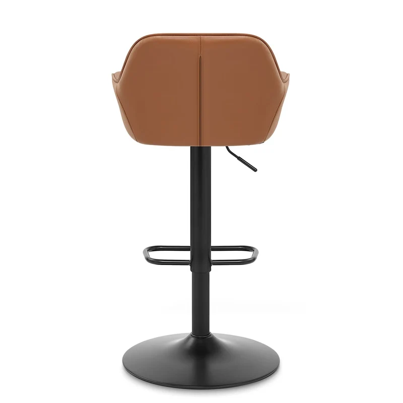 Tabouret Cuir Véritable - Sol Marron