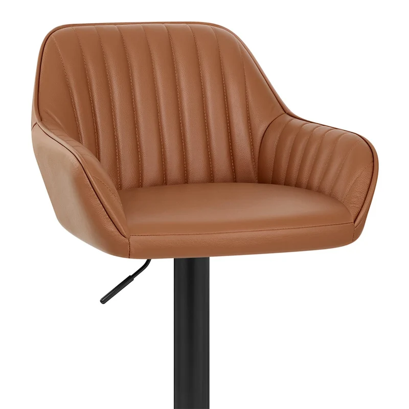 Tabouret Cuir Véritable - Sol Marron