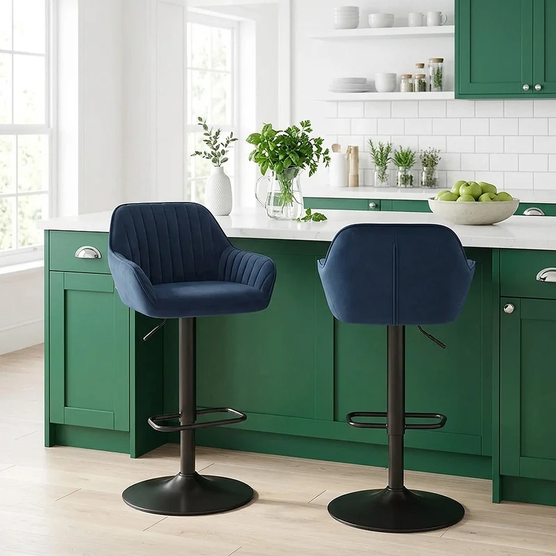 Tabouret Velours - Sol Bleu