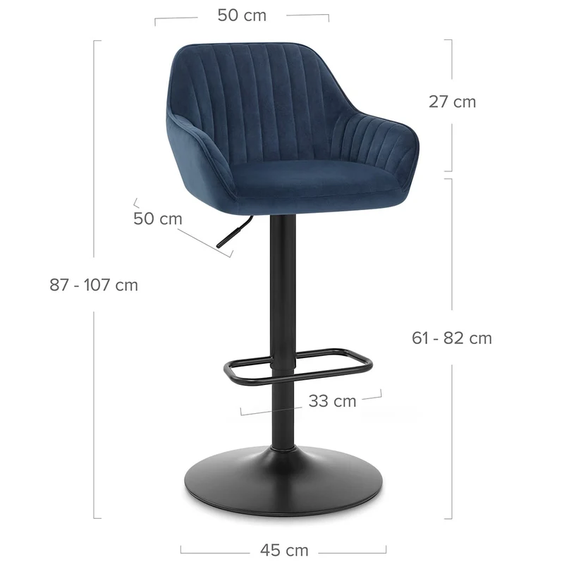 Tabouret Velours - Sol Bleu