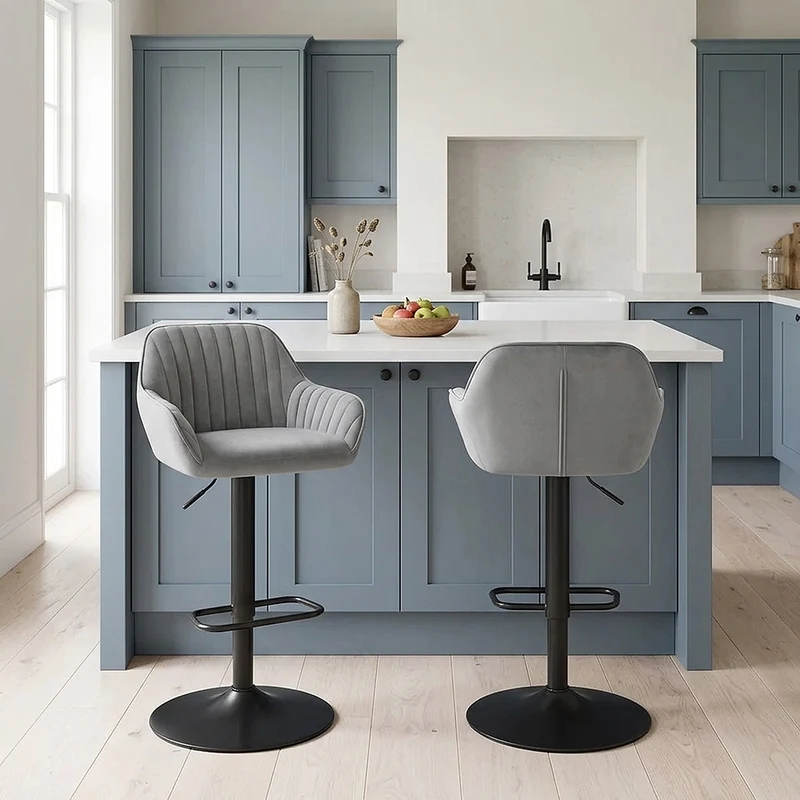 Tabouret Velours - Sol Gris