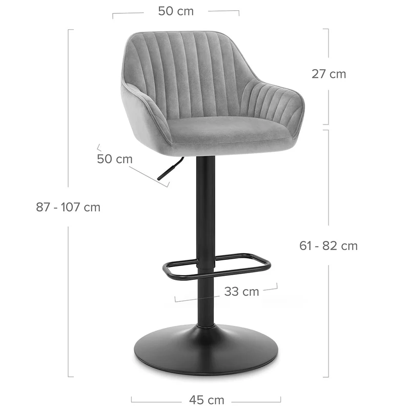 Tabouret Velours - Sol Gris