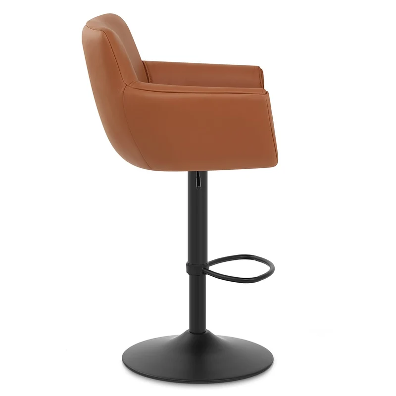 Tabouret Cuir Veritable - Rome Marron