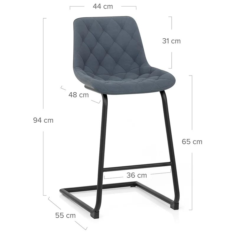 Tabouret de Bar Faux Cuir - Soho Bleu